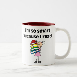 Tasse 2 Couleurs Fille intelligente parce que je lis