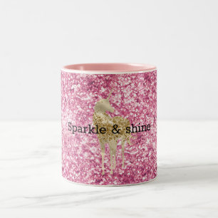 Tasse 2 Couleurs Fille Parties scintillant rose Confetti Gold Unico