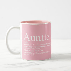 Tasse 2 Couleurs Fille rose moderne Cool amusant Tante Tante Défini