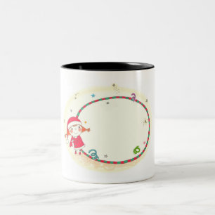 Tasse 2 Couleurs Fille utilisant le costume de Père Noël