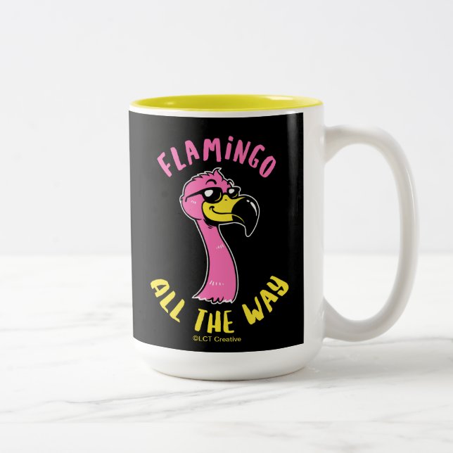 Tasse 2 Couleurs Flamant rose En Tout (Droit)