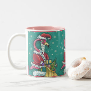 TASSE 2 COULEURS FLAMANT ROSE ROSE CHAUD EN COUVERT SANTA CLAUS FUN