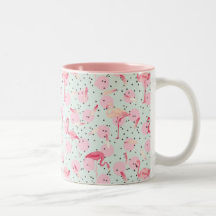 Tasse 2 Couleurs Flamant rose Sur Les Pois