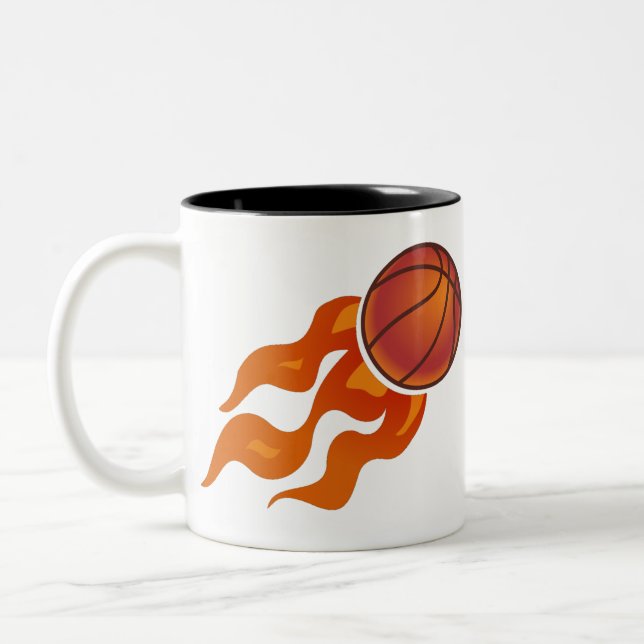 Tasse 2 Couleurs Flammes de basket (Gauche)