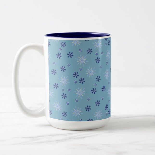Tasse 2 Couleurs Flèche de neige bleu et blanc (Gauche)