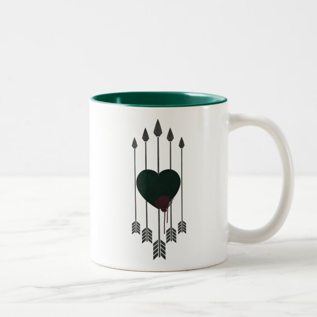Tasse 2 Couleurs Flèche | Flèches percutées dans le coeur (Droit)