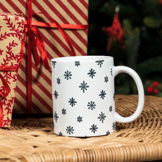 Tasse 2 Couleurs Flèches de neige modernes Noir & Blanc (Créateur téléchargé)