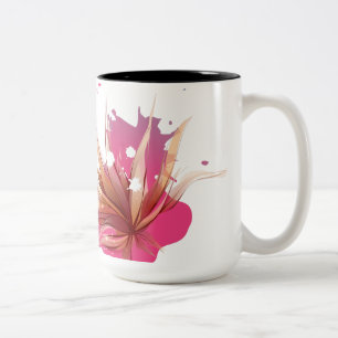 Tasse 2 Couleurs Fleur Abstraite d'Hibiscus