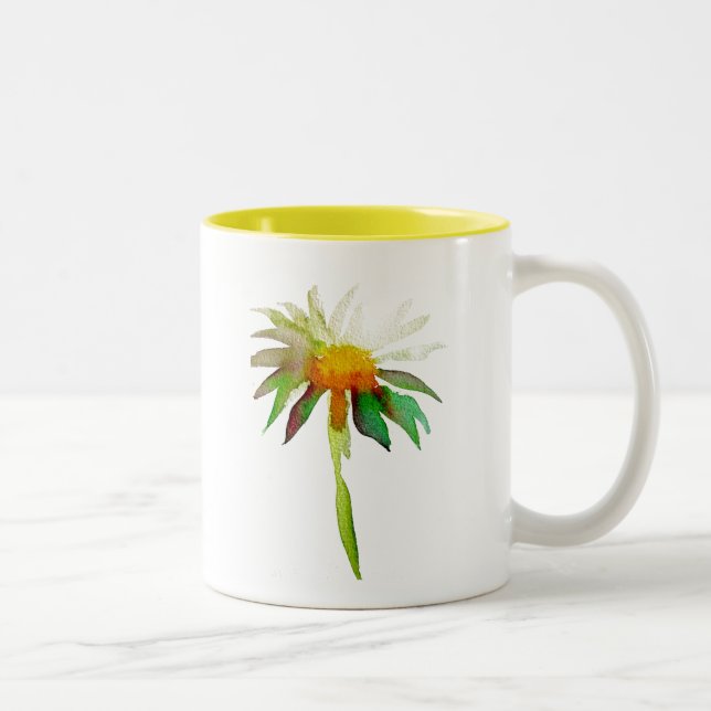 Tasse 2 Couleurs Fleur d'aquarelle moderne marguerite (Droit)