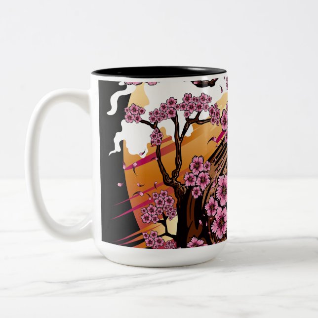 Tasse 2 Couleurs Fleur de cerisier sauvage (Gauche)