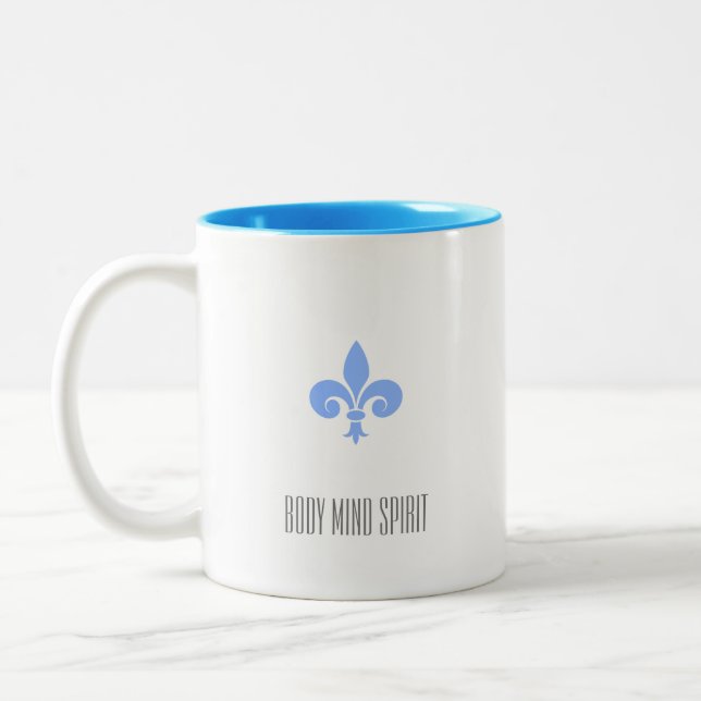 Tasse 2 Couleurs Fleur de Lis Monogrammé (Gauche)