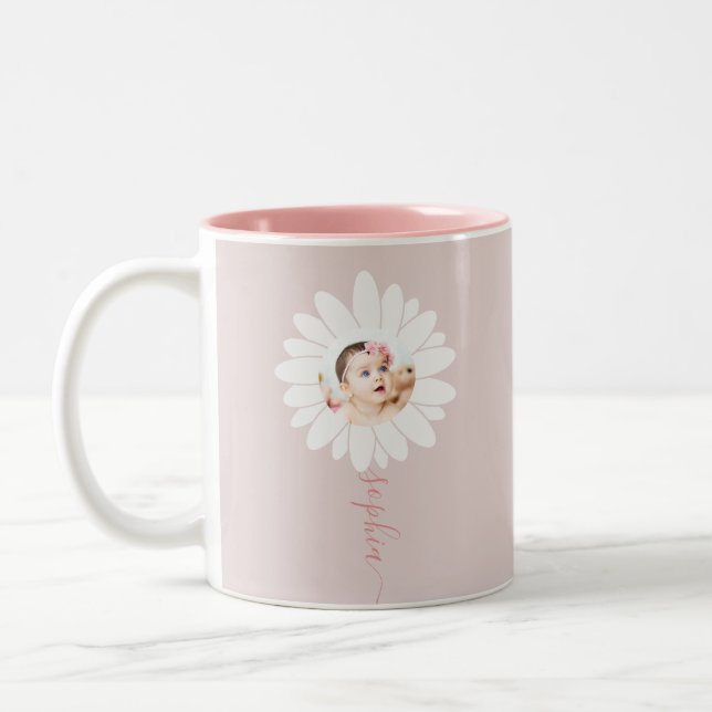 Tasse 2 Couleurs Fleur de marguerite rose (Gauche)