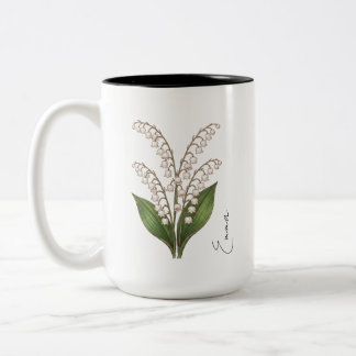 Tasse 2 Couleurs Fleur de naissance personnalisée du Muguet de mai