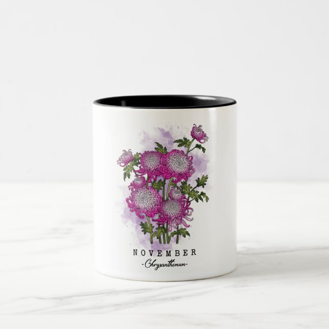 Tasse 2 Couleurs Fleur de novembre mignonne (Centre)
