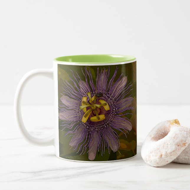 Tasse 2 Couleurs Fleur de Passion (Avec donut)
