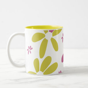 Tasse 2 Couleurs Fleur de printemps multicolore jaune rose