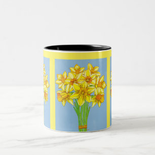 Tasse 2 Couleurs Fleur du mois de naissance Né en mars Fleurs de jo