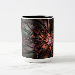 Tasse 2 Couleurs Fleur imaginaire fractale douce et tendresse