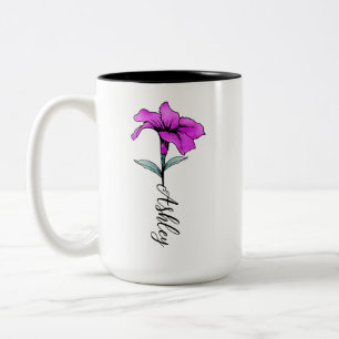 Tasse 2 Couleurs Fleur Lit Rose Personnalisée