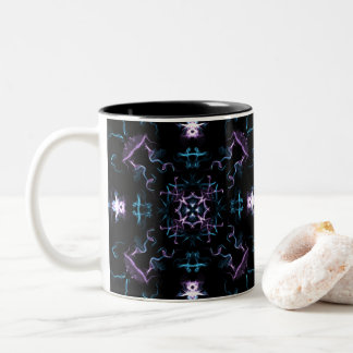 Tasse 2 Couleurs Fleur Mandala violette et bleue