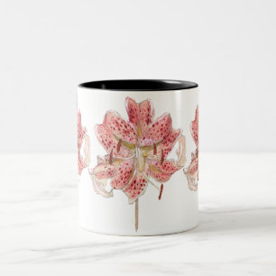 Tasse 2 Couleurs Fleur rouge vintage dessin de Samuel Colman