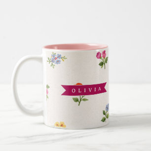Tasse 2 Couleurs Fleur sauvage Cottagecore florale Ditsy personnali