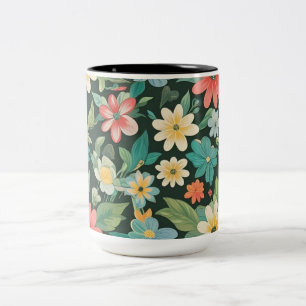 Tasse 2 Couleurs Fleuris/ Printemps Colorés