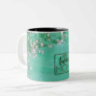 Tasse 2 Couleurs Fleurs blanches Twin Mom
