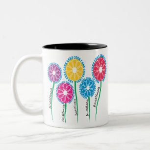 Tasse 2 Couleurs Fleurs CRNA lunaires