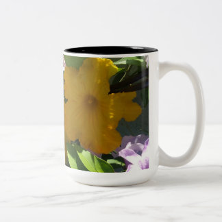 TASSE 2 COULEURS FLEURS DE CITROUILLE