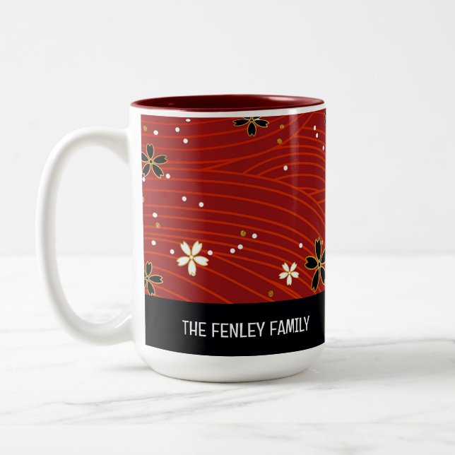 Tasse 2 Couleurs Fleurs de Noël modifiables (Gauche)
