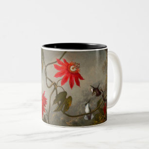 Tasse 2 Couleurs Fleurs de passion avec tête de colibris