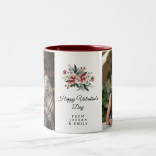 Tasse 2 Couleurs Fleurs Élégantes Joyuse Saint-Valentin Photo