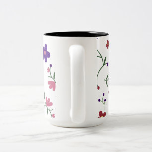 Tasse 2 Couleurs Fleurs motifs