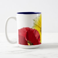 Fleurs, pavot, fleur de maïs - bleu rouge jaune