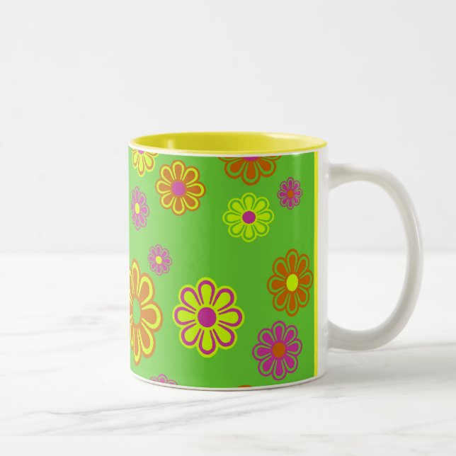 Tasse 2 Couleurs fleurs pop mod super (Droit)