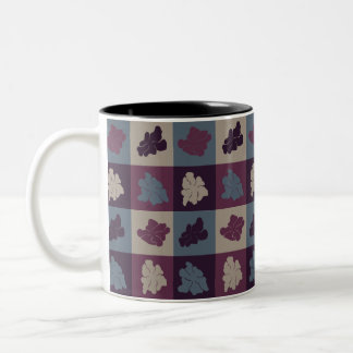 Tasse 2 Couleurs Fleurs Rétro Ondulées - Tons Calmes