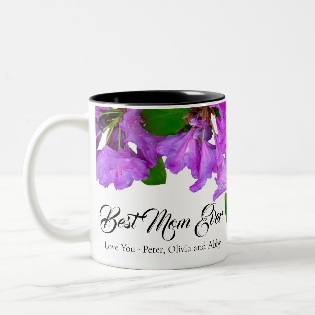 Tasse 2 Couleurs Fleurs roses élégantes rose azalées rose maman (Gauche)