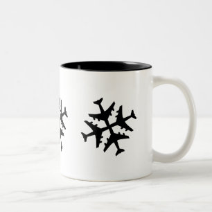 Tasse 2 Couleurs Flocon de neige d'avion