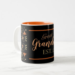 Tasse 2 Couleurs Floral Folk Art Great Grandma Est 2022