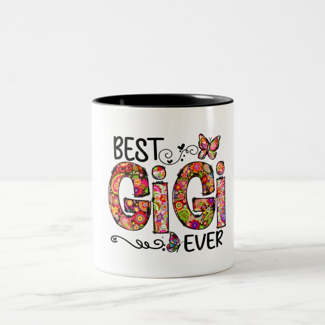 Tasse 2 Couleurs Floral Meilleur Gigi jamais (Centre)