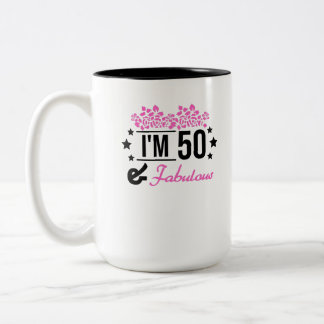Tasse 2 Couleurs floral rose im 70 ans et fabuleux