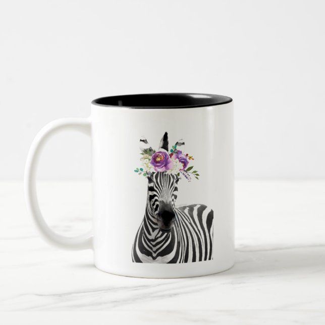 Tasse 2 Couleurs Floral Zebra (Gauche)