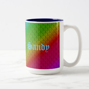 Tasse 2 Couleurs Flore vert rouge arc-en-ciel dégradé Mélange diago