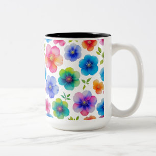 Tasse 2 Couleurs "Flores d'aquarelle translucide   Floral