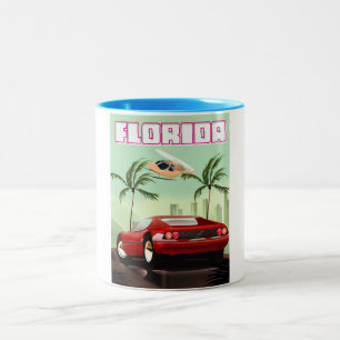 Tasse 2 Couleurs Florida voiture de sport rétro rouge