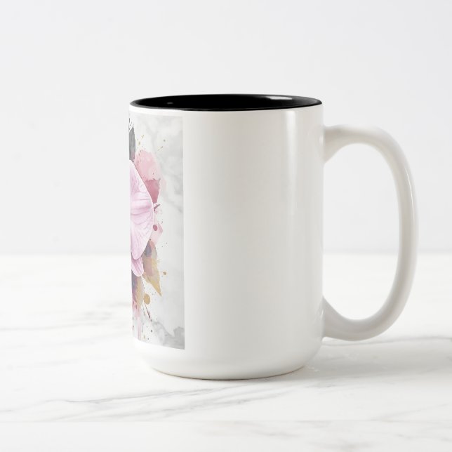 Tasse 2 Couleurs Flower Design  (Droit)
