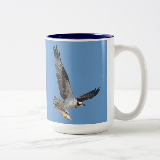 Tasse 2 Couleurs Flying Osprey & Fish Wildlife Photography (Droit)