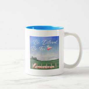 Tasse 2 Couleurs Flying Pig Be Different