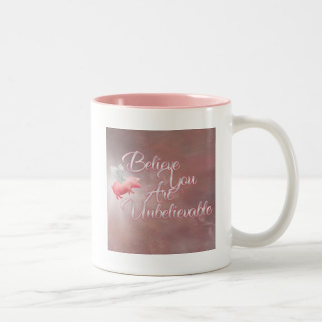 Tasse 2 Couleurs Flying Pig-Be Incroyable (Droit)